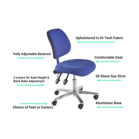 ESD Anti Static Chair - Low Level Fabric Seat - 202