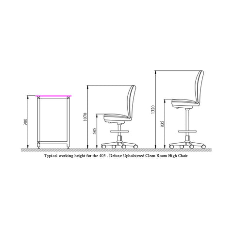 High Clean Room Chair - 405
