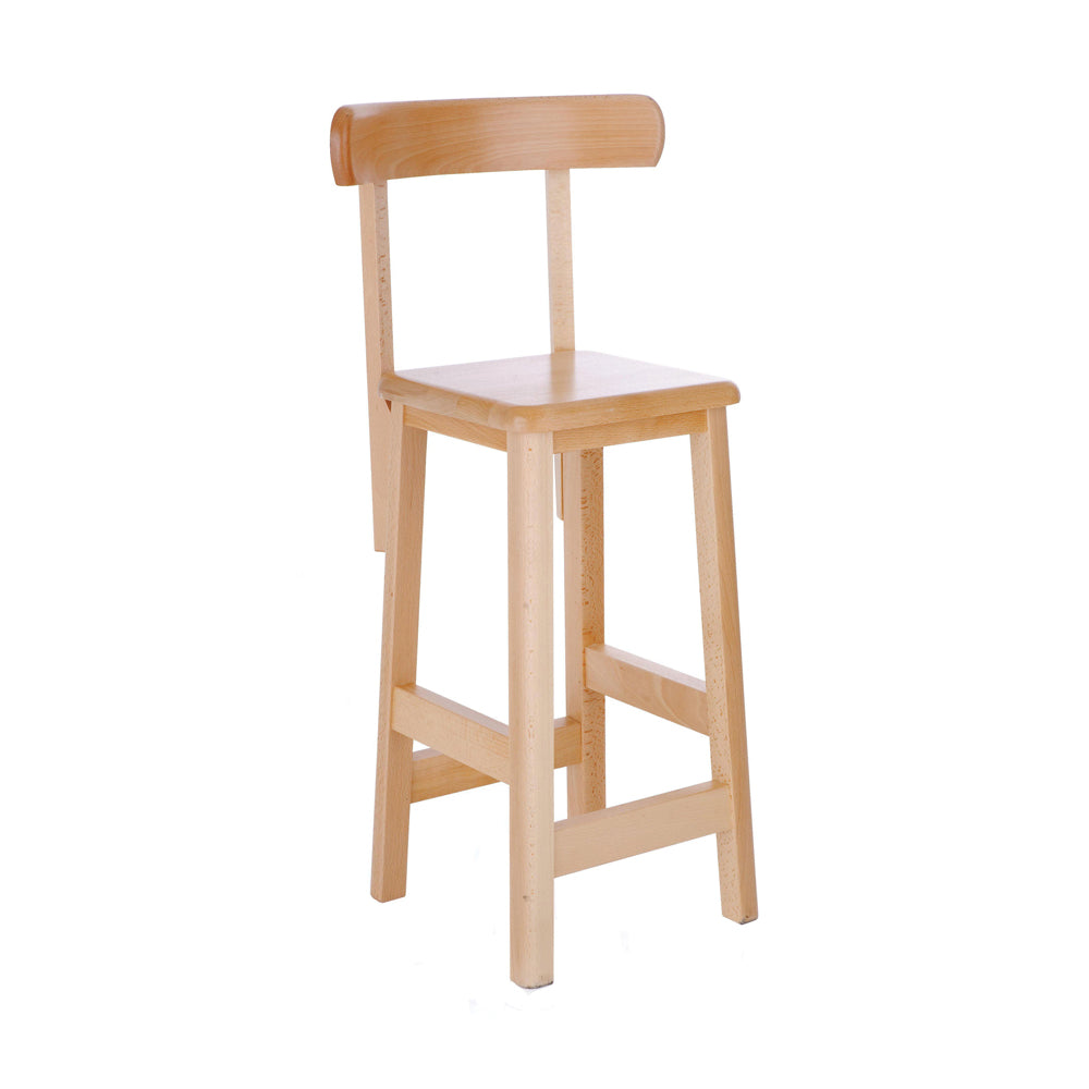 WS002 - Wooden Laboratory Stool with Backrest