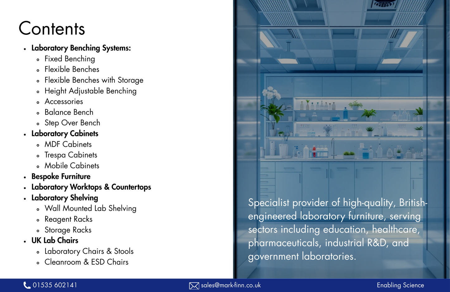 Lab Furniture brochure