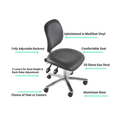 ESD Anti Static Chair - Low Level Vinyl Seat - 302