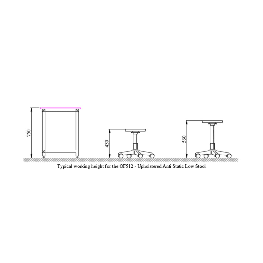 Home / Collections / ESD Anti Static Stool - Low Level Seat - OF512