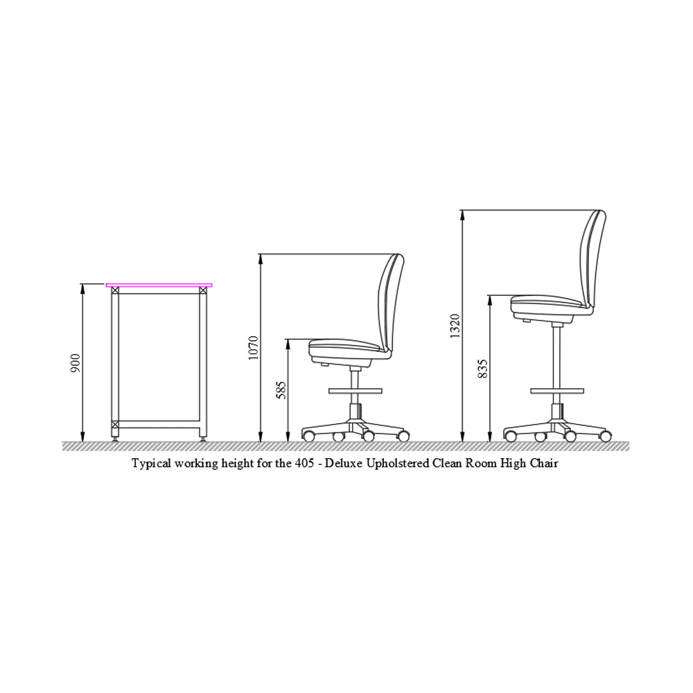 Clean Room Chair - High Level Seat - 405