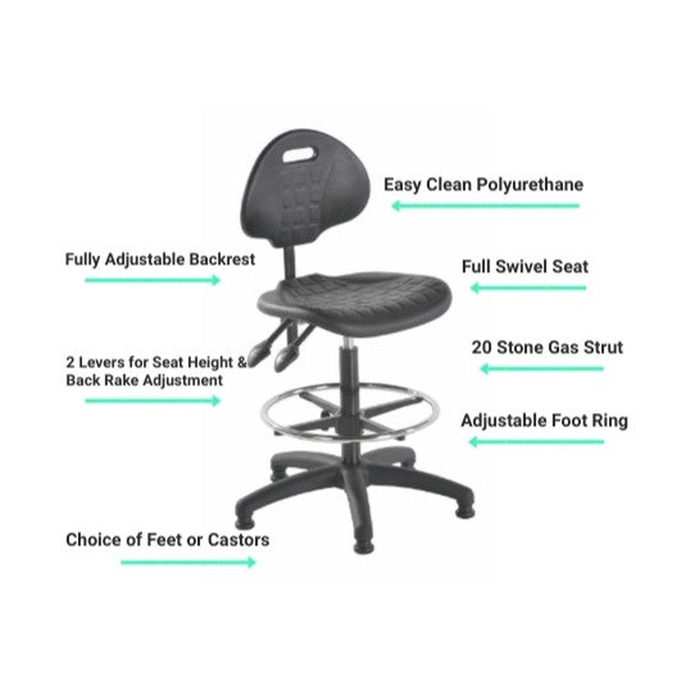 Budget Lab Chair - High Level Polyurethane Seat - A12