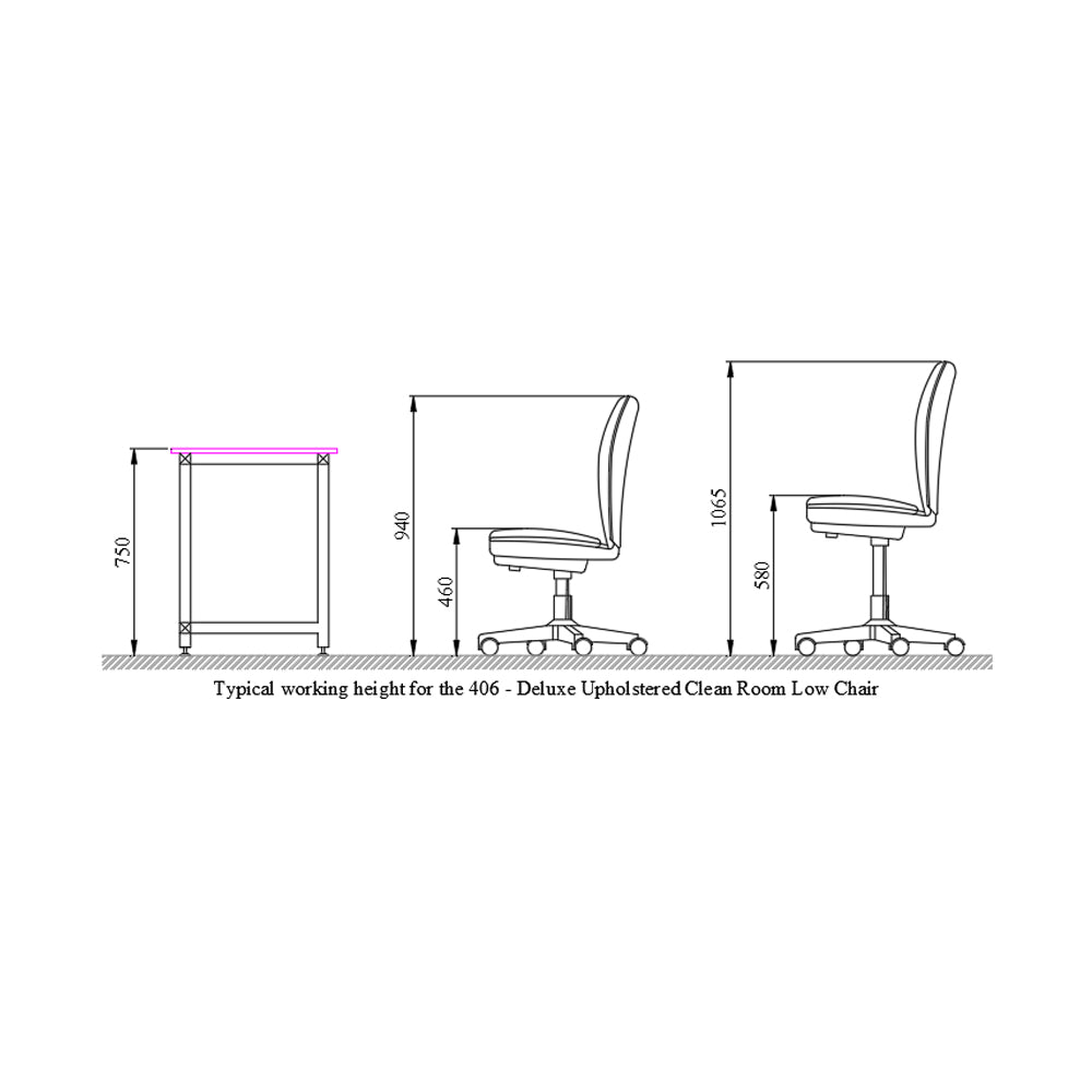 Clean Room Chair - Low Level Seat - 406