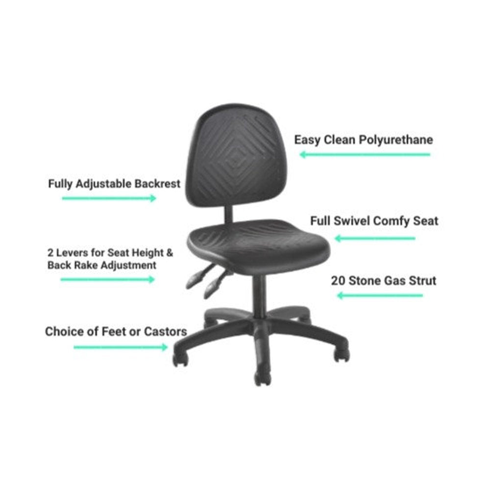Deluxe Lab Chairs- Low Level Polyurethane Seat - 002