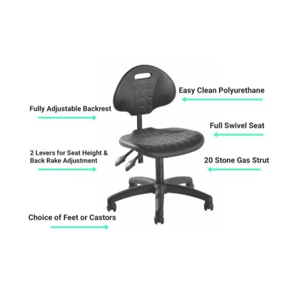 Budget Lab Chair - Low Level Polyurethane Seat - A13
