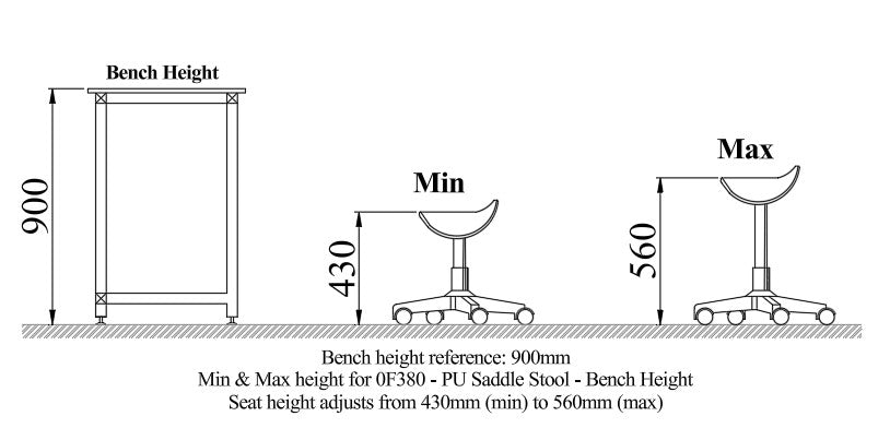 OF380 - PU Saddle Stool