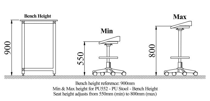 PU552 - PU Stool - Bench Height
